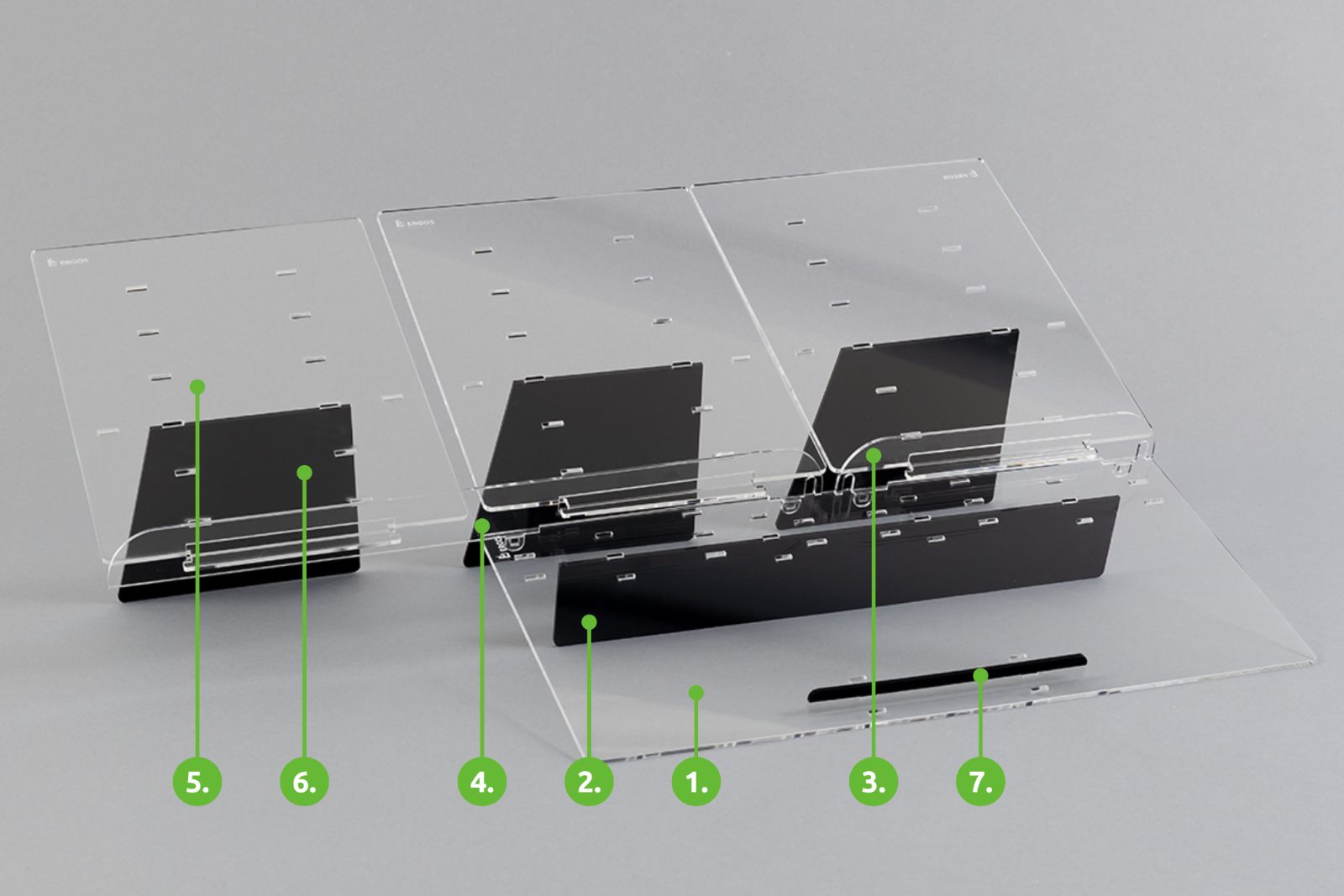 Elitype MAX 1 ergonomic modular stand with adjustable document holder and keyboard platform.