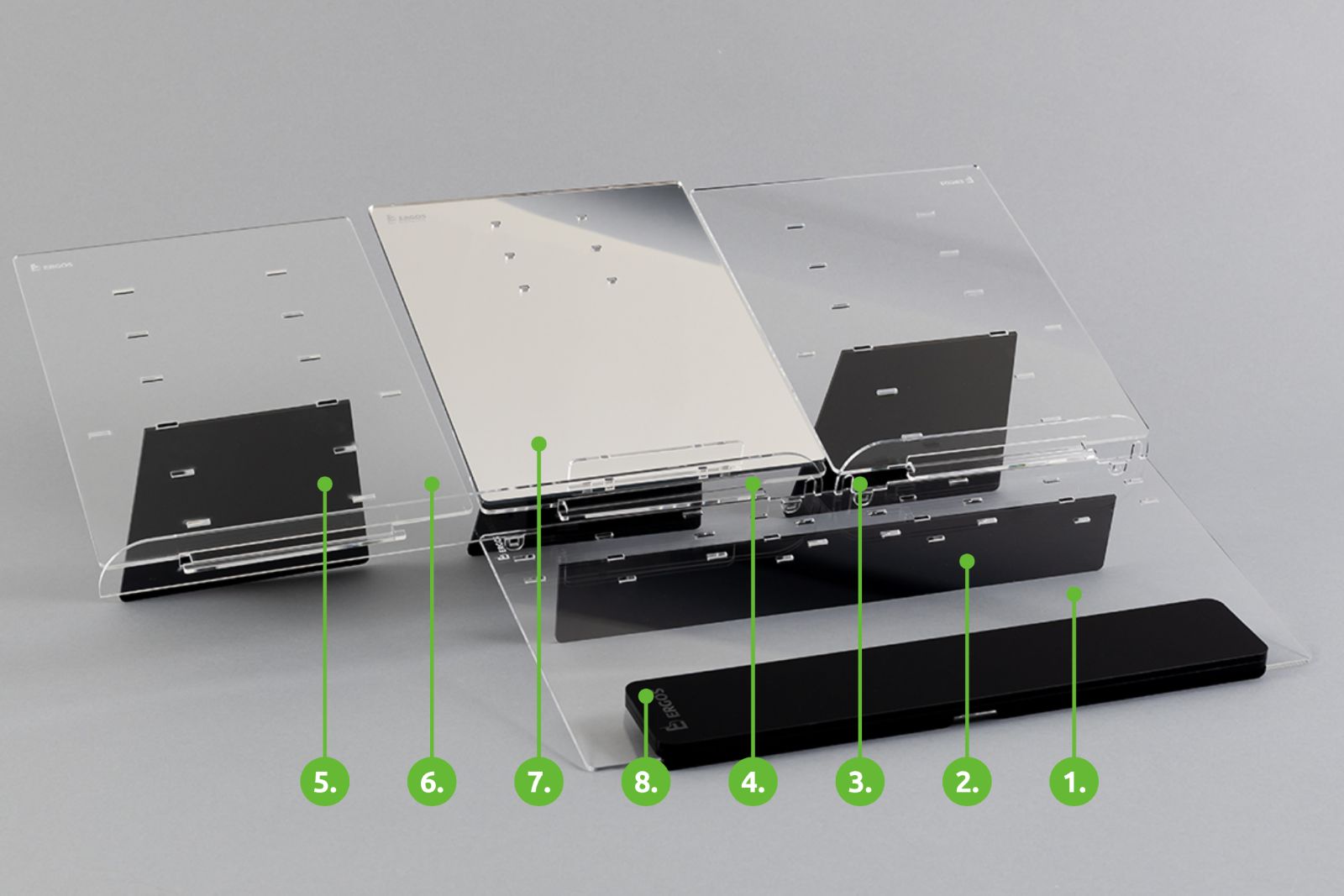 Elitipe MAX 2 ergonomic stand for keyboard, documents and mobile device.